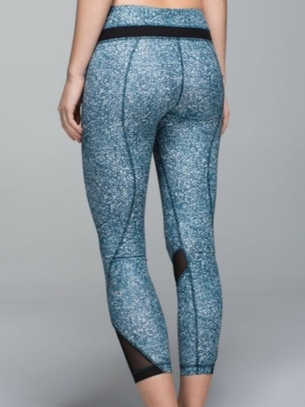 Lululemon Inspire Tight II Mesh Leggings - speckled blue, white and black